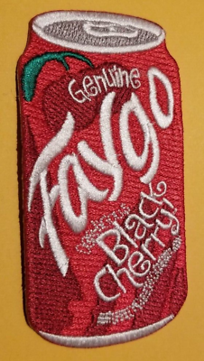 #ad Genuine Faygo Black Cherry Soda Made Michigan Embroidered Patch approx. 2 x3.75quot;