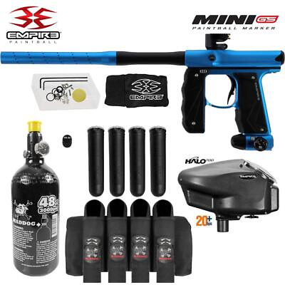 #ad Empire Mini GS Full Auto Advanced Paintball Gun Package Dust Aqua Black