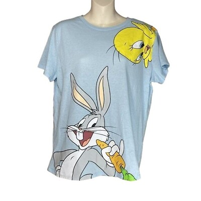 #ad Youth X Large ‘Looney Tunes’ Light Blue Tweety Bird Bugs Bunny Daffy amp; Tasmanian
