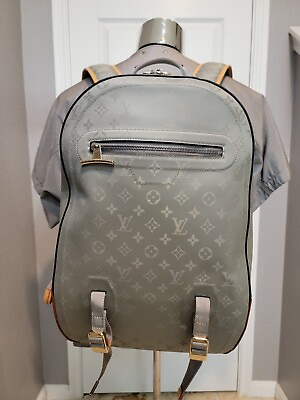 #ad 100% RARE AUTHENTIC LOUIS VUITTON Monogram Titanium Canvas GM Gray LV Backpack