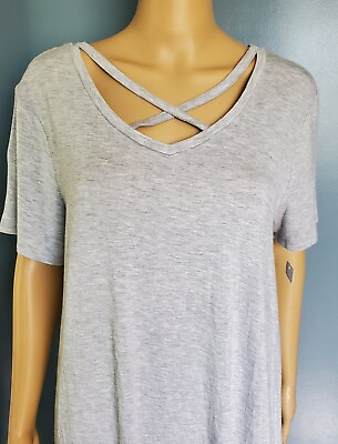 #ad MATERNITY SIZE L 12 14 GREY TOP TUNIC RAYON AND SPANDEX FAST SHIPPING