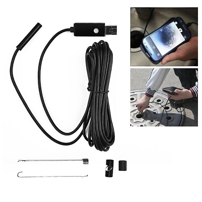 #ad Pipe Inspection 5M 7mm Camera Plumbing Water Proof USB Drain Endoscope Sewer