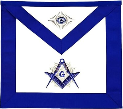#ad Masonic Master Mason Blue Lodge Apron with Radiant G Lambskin