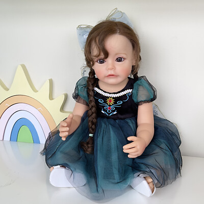 #ad 22In Full Body Vinyl Reborn Baby Doll Toddler Girl Anatomically Correct Bath Toy