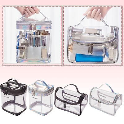 #ad Large Capacity Travel Cosmetic Bag Organizer Makeup Brushes Toiletries Storage
