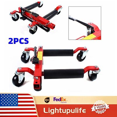 #ad 2X3000lbs Hydraulic Positioning Car Wheel Dolly Jack Lift Auto Moving Vehicle