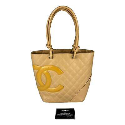 #ad Chanel Tote Bag Cambon Beige Quilted Lambskin Leather