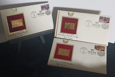 #ad 22 Kt Gold Replicas Of United States Stamps Legandary Football Coaches Rare