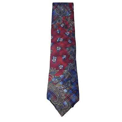 #ad Oscar De La Renta 100% Silk Floral Pattern Tie Made in USA