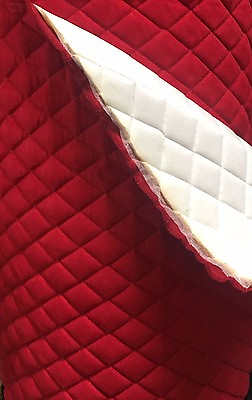 #ad Red Suede Quilted Auto Headliner Headboard Fabric with 3 8quot; Foam Back by yard