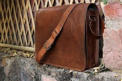 15quot; New Genuine Vintage Leather Messenger Shoulder Laptop Bag Satchel For Men#x27;s $25.80