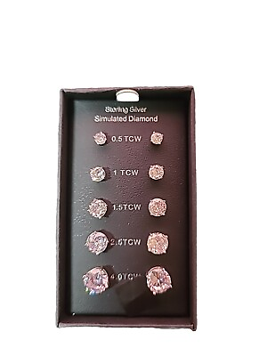 #ad 5 Pcs Sterling Silver Earring Set