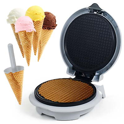 #ad Waffle Cone Maker Electric Nonstick Waffle Iron with Shaper Cone Included