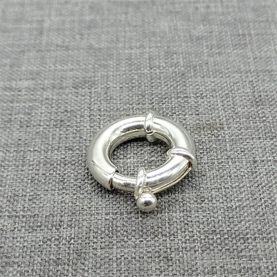 #ad 925 Sterling Silver Large Spring Ring Clasp 14mm for Bracelet Necklace