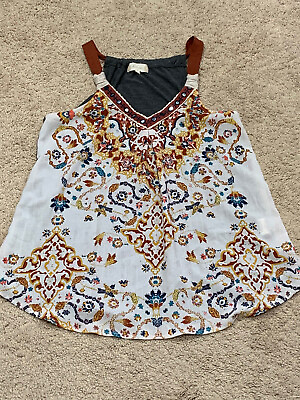 #ad Altar#x27;d State Womens Sleeveless Shirt Size Small Multicolor Boho Embellished