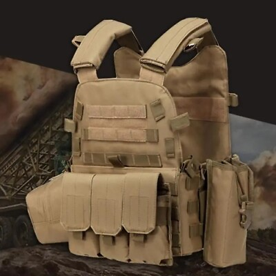 #ad Plate Carrier Vest Tactical Vest Nylon Molle WebbedGear Body Armor HuntingCombat
