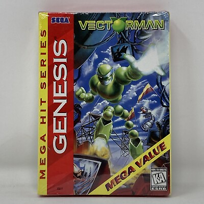 #ad Vectorman Sega Genesis Cardboard Box Mega Hit Series Sealed D6