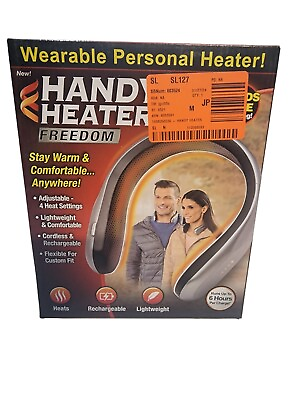 #ad Ontel Handy Heater Freedom Neck Wearable Personal Heater USB Silver 22001 1228