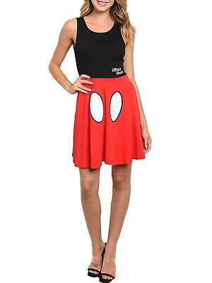 #ad Disney Women Juniors Mickey Mouse Skater Tank Dress Costume