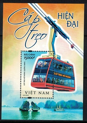 #ad VIETNAM 2023 MODERN CABLE CAR SOUVENIR SHEET OF 1 STAMP IN MINT MNH UNUSED
