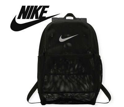 #ad Nike Brasilia Mesh Black Gym Backpack 26L