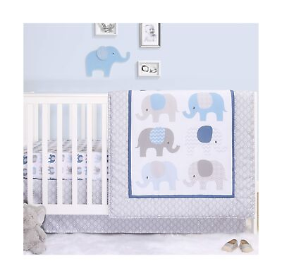 #ad The Peanutshell Elephant Crib Bedding Set for Baby Boys 3 Piece Nursery Set...