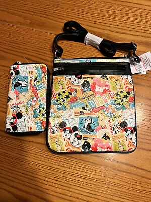 #ad Mickey Mouse Disney Parks Exclusive Classic Crossbody Bag And Matching Wallet
