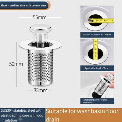 #ad Stainless Steel Floor Drain Filter Bounce Core Basin Sink Strainer .