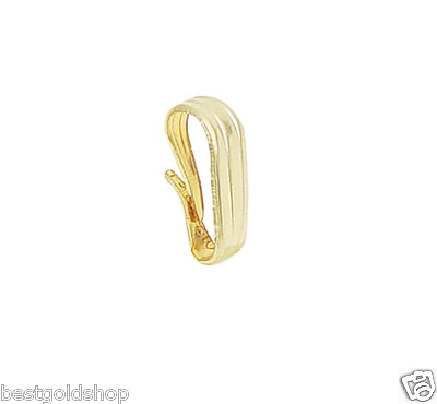 #ad 8mm X 3.2mm Snap on Bail Attacher Hook 4 Charms Pendant Real 14K Yellow Gold