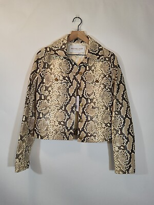 #ad Michael Kors Python Embossed Leather Jacket. Size 6
