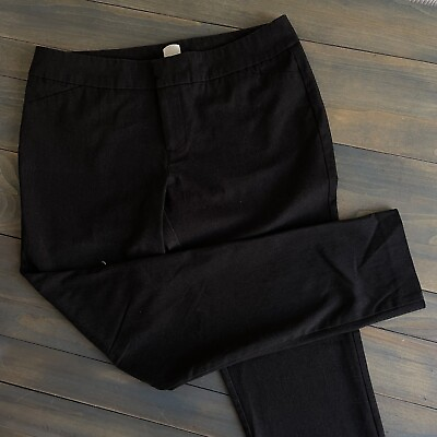 #ad Ecru Size 12 Womens Dark Grey Trouser Pants Straight Leg Poly Cotton Blend 05