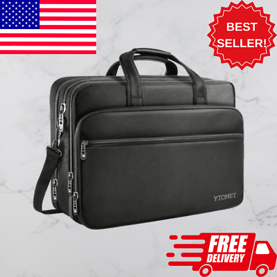 #ad Laptop Briefcase Ytonet Black Inch Expandable 17.3 Bag Extra Large Men Travel