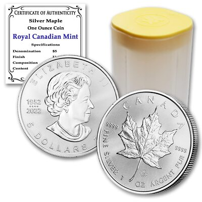 #ad Canadian Maple Leaf Silver Bullion Coins Brilliant Uncirculated 10pcs