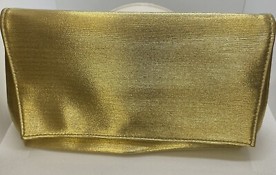 #ad Vintage Estee Lauder Cosmetic Bag Makeup Pouch Gold Metallic Snap Clutch