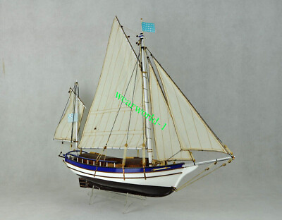 #ad Spray Boston Sailboat Scale 1 30 666 mm Wood Model Ship Kit Yuanqing