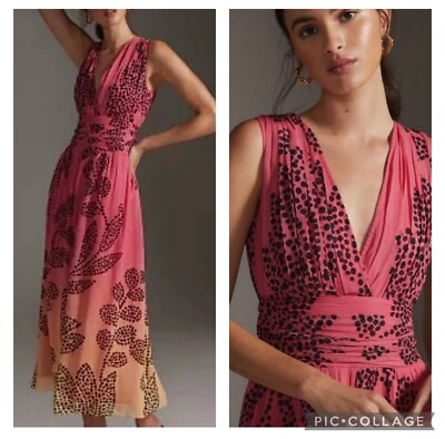 #ad NWT Anthropologie’s Verb by Pallavi Singhee V Neck Ombre Maxi Dress size 6