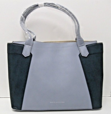 #ad Danielle Nicole Large Tote NWT $88 Blue Mischa Shoulder Bag Pebble Colorblock