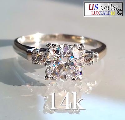 #ad Estate ring Vintage ring Size 6 14k gold 1.5 carat. Certified ring D VVS1