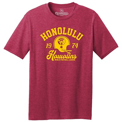 #ad Honolulu Hawaiians 1974 WFL Football TRI BLEND Tee Shirt