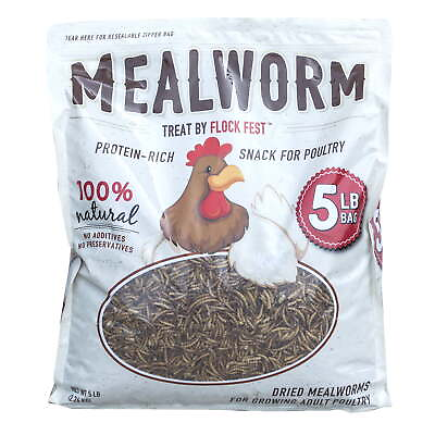 #ad Dried Mealworms for Chickens Wild Birds Ducks and Small Pets 5 lbs. Bag