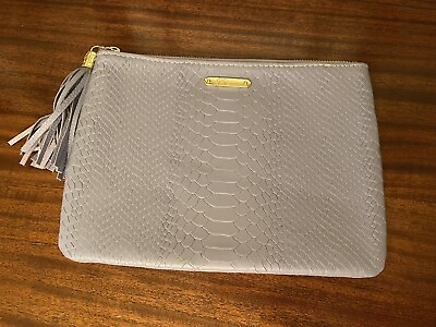 #ad GiGi New York All in One Leather Clutch NEW 9x7quot; Python Embossed Lavender $125