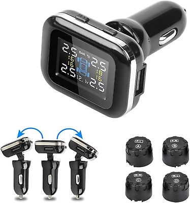#ad Tire Pressure Monitoring System TPMS Wireless Adjustable Display Angle with 4 W