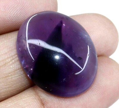 #ad 35.65 Ct Natural African Purple Amethyst Cabochon Cut Certified Loose Gemstone