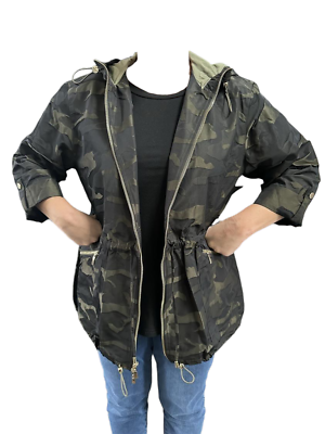 #ad Chicos NWT Zenergy $139 Anorak Olive Camo Embossed Womens S L XL Coat Jacket