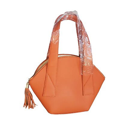 #ad Especially Yours Orange Purse Tassel Gold Zip New Hand Bag Purse Shoulder