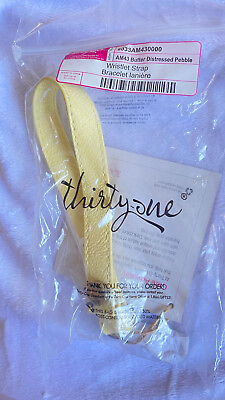 #ad Thirty One Wristlet Strap In Butter Distressed Pebble 3 4”w X 6.5”L New