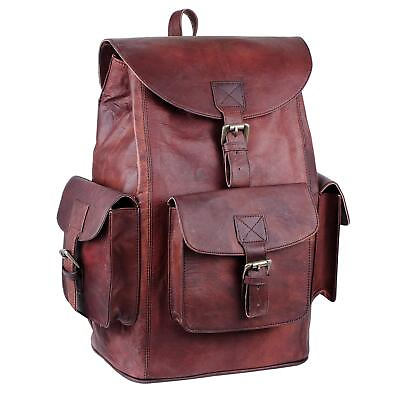 #ad Vintage Genuine Leather Backpack For Men and Women Men’s Retro Classic Should...