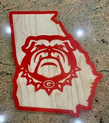 #ad 30quot; Georgia Bulldog in State Sign Custom