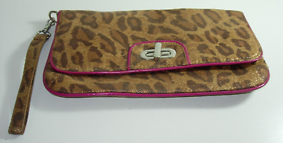 #ad womens new Wristlet Purse Tan Brown hot pink purse clutch evening casual 11x6