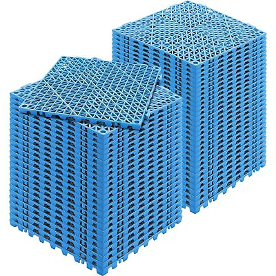 #ad VEVOR Interlocking Tile 55PCS Blue Drainage Tiles 12quot; x 12quot; Splicing Soft PVC